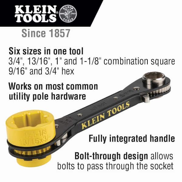 5-in-1 Ratcheting Lineman's Wrench