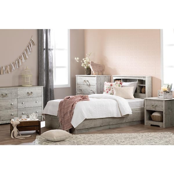 South Shore Aviron Seaside Pine 42 in. Bed