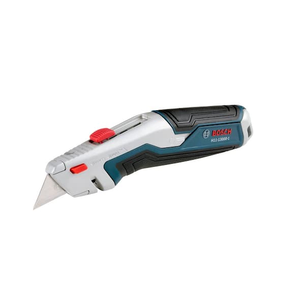 Retractable Utility Knife with Cushioned Slide Button, Integrated Blade Storage-Includes 3-Blades