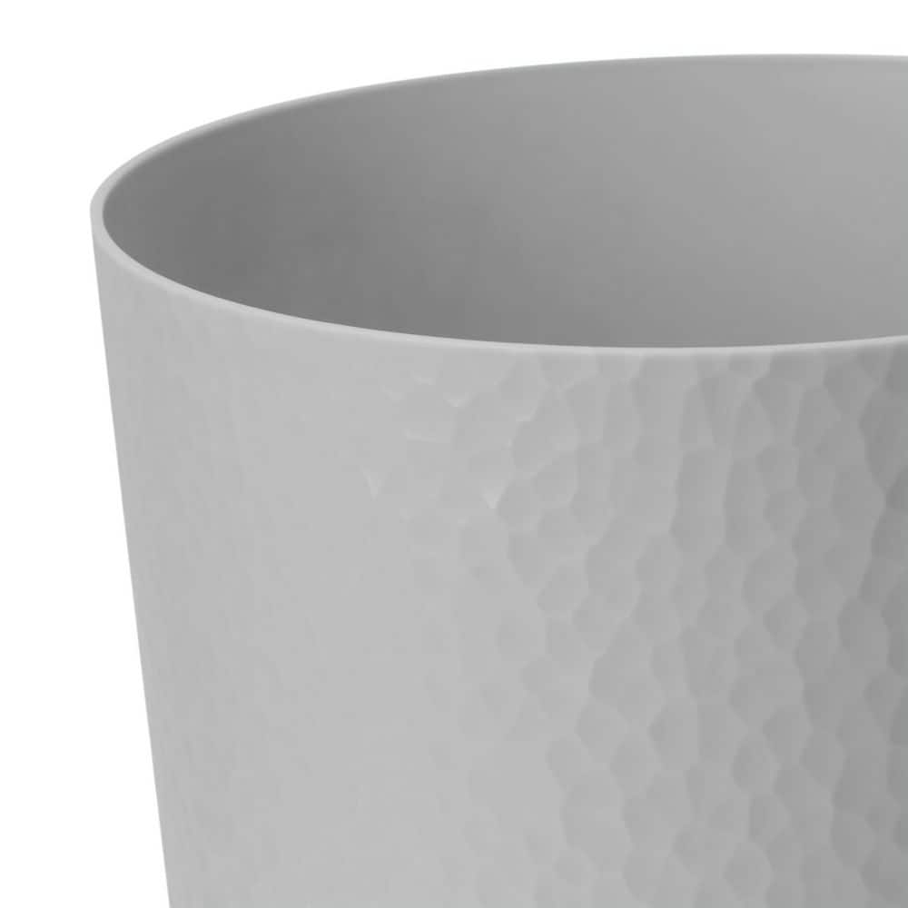 10 Liter Hammered Pewter Plastic Bathroom Trash Can