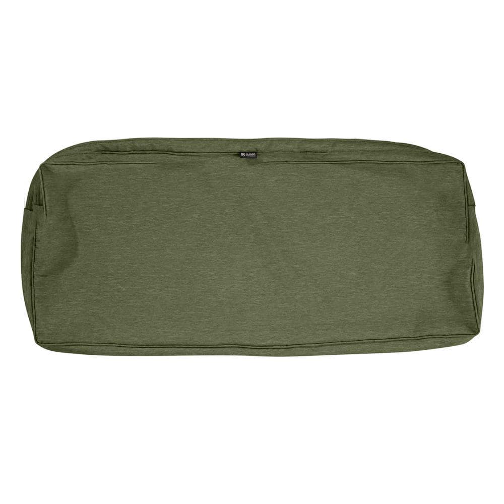 Montlake Fadesafe 42 in. W x 18 in. D x 3 in. H Rectangular Bench/Settee Seat Cushion Slip Cover in Heather Fern Green price history on PriceWatchPro