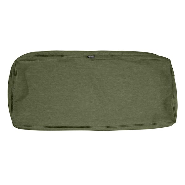 Classic Accessories Montlake Fadesafe 42 in. W x 18 in. D x 3 in. H Rectangular Bench/Settee Seat Cushion Slip Cover in Heather Fern Green