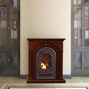 40 in. Ventless Natural Gas Fireplace in Cherry