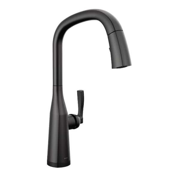 Delta Stryke Touch/Touchless Matte Black 17.25 in. H Pull Down Sprayer Kitchen Faucet with 360° Spout Swivel