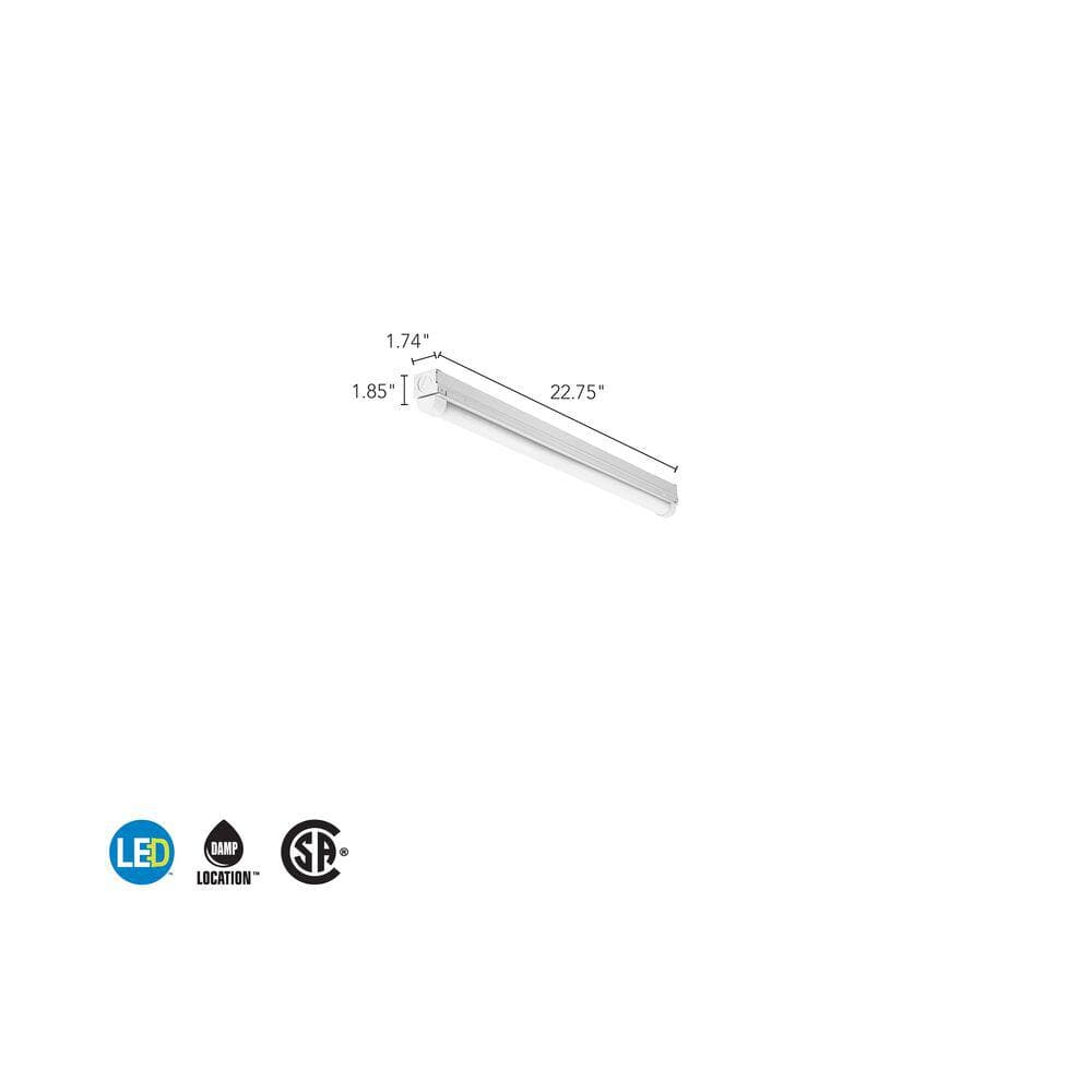 White Gloss Metal LED Strip Ceiling Light