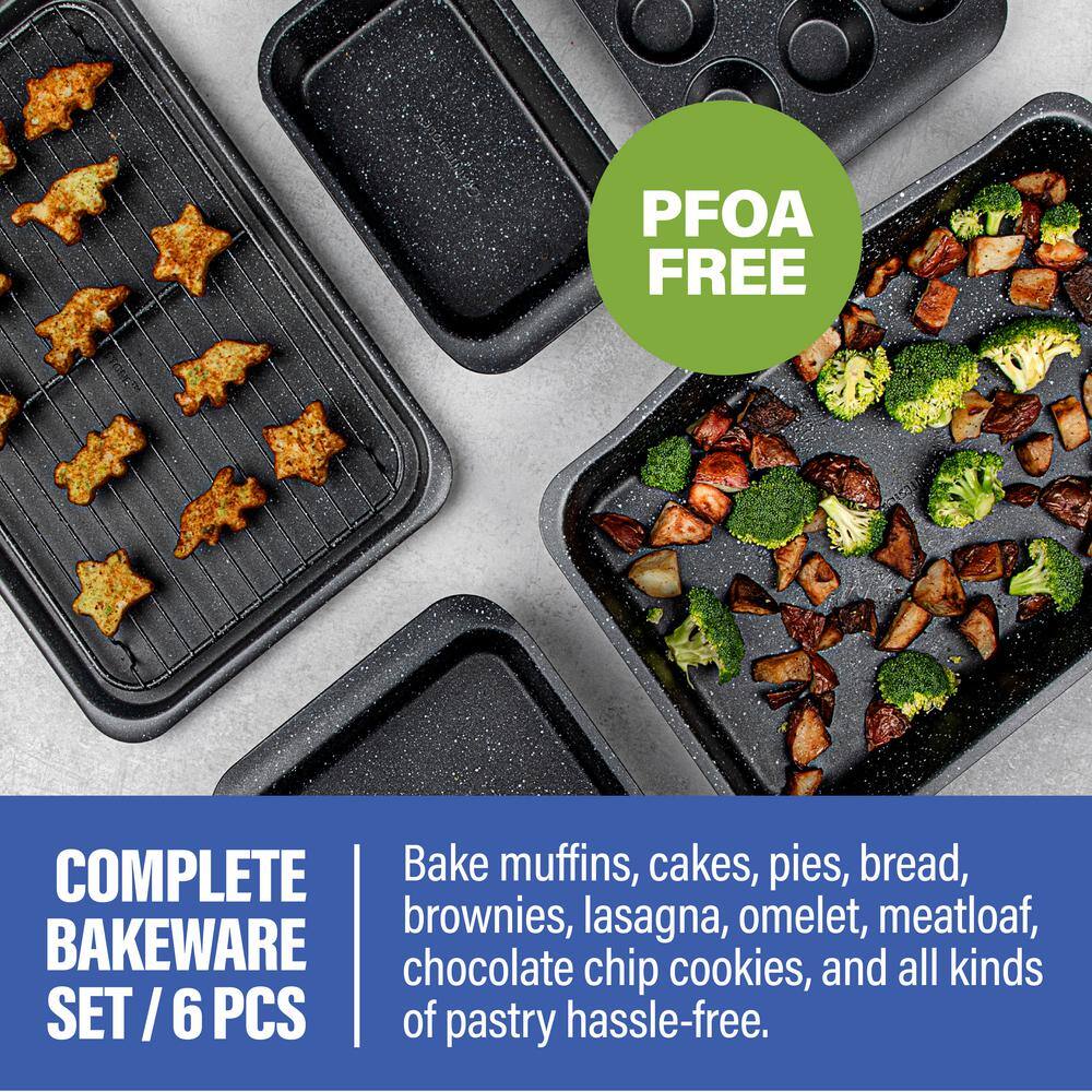Granitestone Black 6-Piece Nonstick Aluminum Bakeware Set