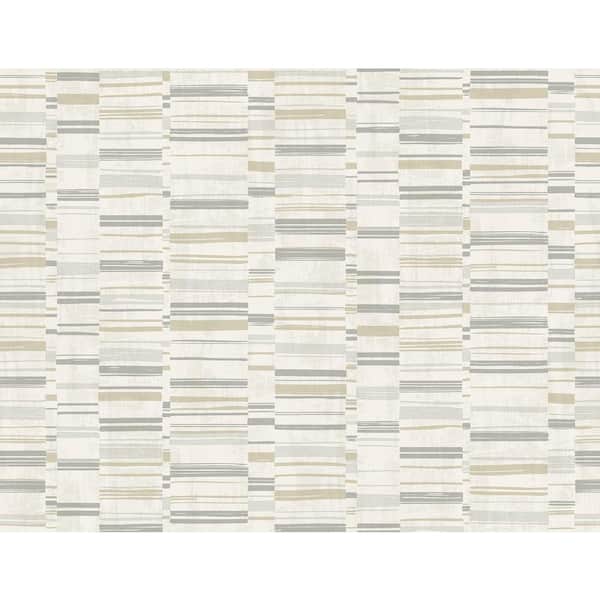 A-Street Prints Fresnaye Grey Linen Stripe Grey Wallpaper Sample