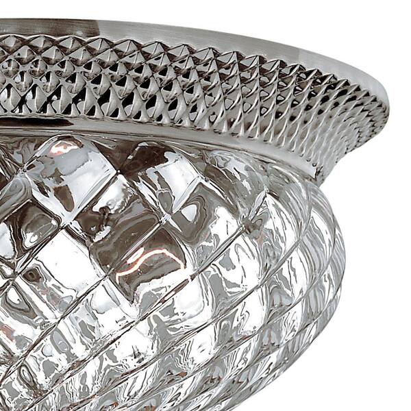 HINKLEY - Plantation 16 in. 3-Light Polished Antique Nickel Flush Mount