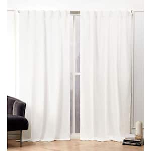 Textured Matelasse Snowflake Abstract Light Filtering Hidden Tab / Rod Pocket Curtain, 50 in. W x 84 in. L (Set of 2)