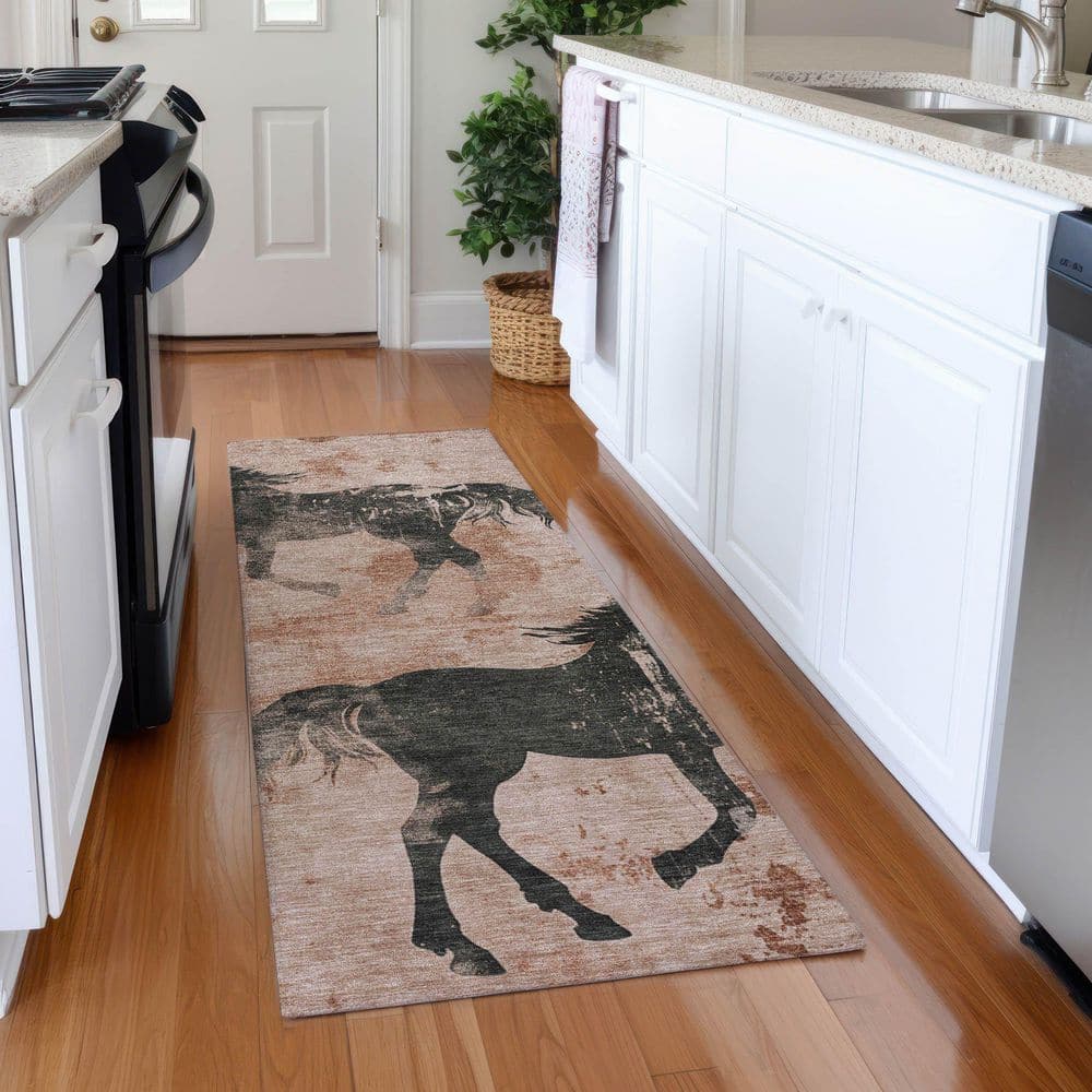 Mayfield Premium Machine Washable Abstract AMF1717 Paprika 2 ft. 3 in. x 7 ft. 6 in. Runner Rug price history on PriceWatchPro