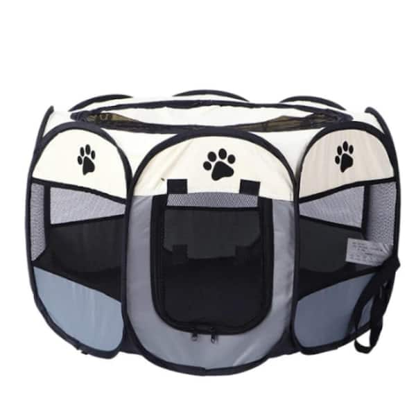 cenadinz 35*23*23 Dog Crates for Dog Adjustable Fabric Cover by Spiral Iron Pipe Strengthen Sewing Dog Travel Crate 3 Door