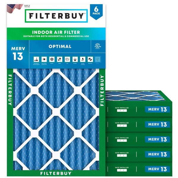 14 in. x 25 in. x 2 in. MERV 13 (FPR 10) Health Defense Pleated HVAC AC Furnace Air Filters Replacement (6-Pack)