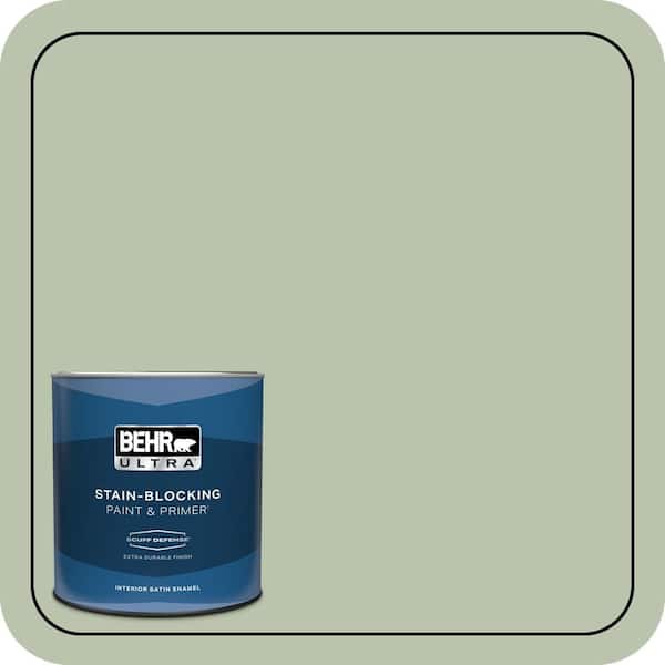 BEHR ULTRA 1 qt. #PPU11-10 Whitewater Bay Extra Durable Satin Enamel Interior Paint & Primer