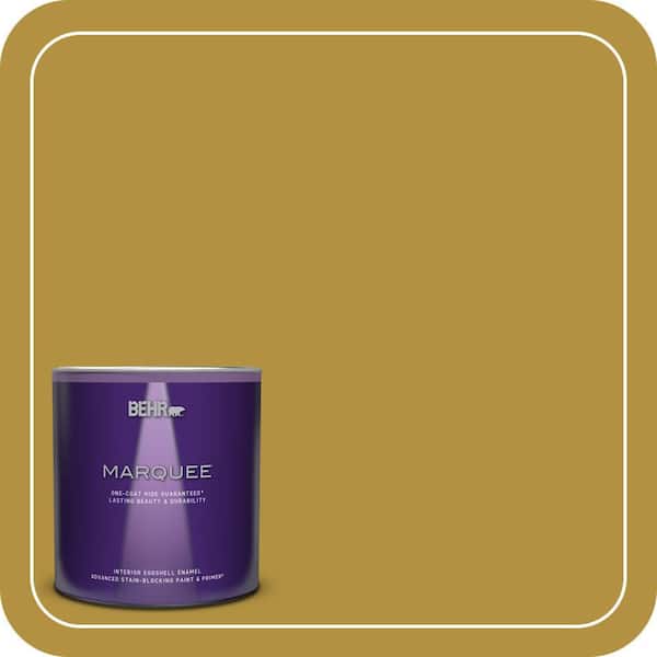 BEHR MARQUEE 1 qt. #370D-7 Venetian Gold Eggshell Enamel Interior Paint & Primer