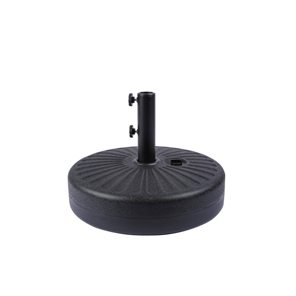White 9 Ft Steel Outdoor Patio Umbrella with Black Base