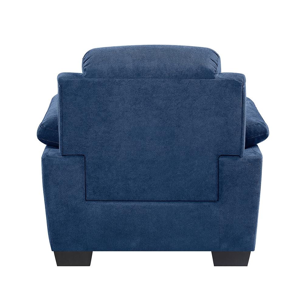 Deliah Blue Textured Fabric Accent Chair with Pillow-Top Arms
