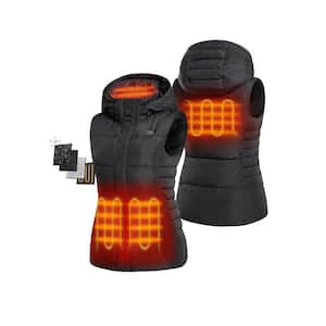 Women's X-Large Black 7.38-Volt Lithium-Ion Heated Down Vest with 90% Down Insulation and Upgraded Battery Pack