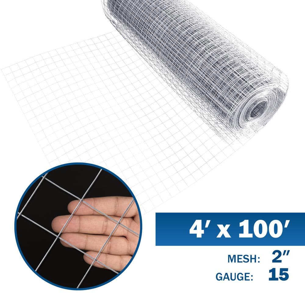 Galvanized Steel Welded Wire Mesh Fence 4 ft x 100 ft