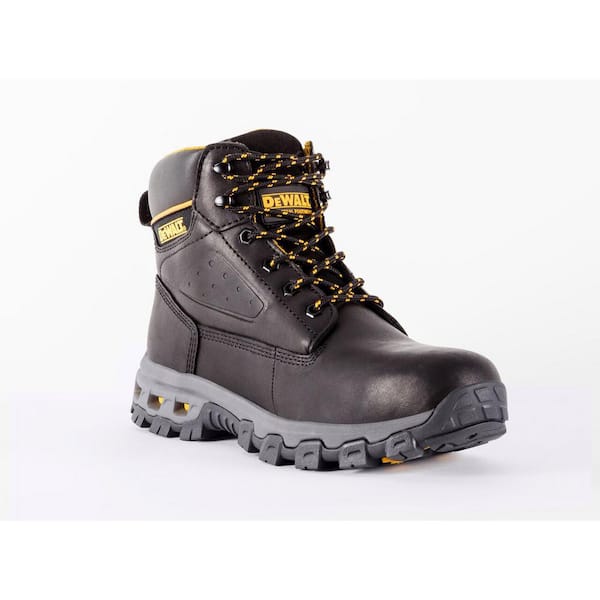 DEWALT Men's Halogen 6'' Work Boots - Steel Toe - Black Full Grain Size 10.5(M)
