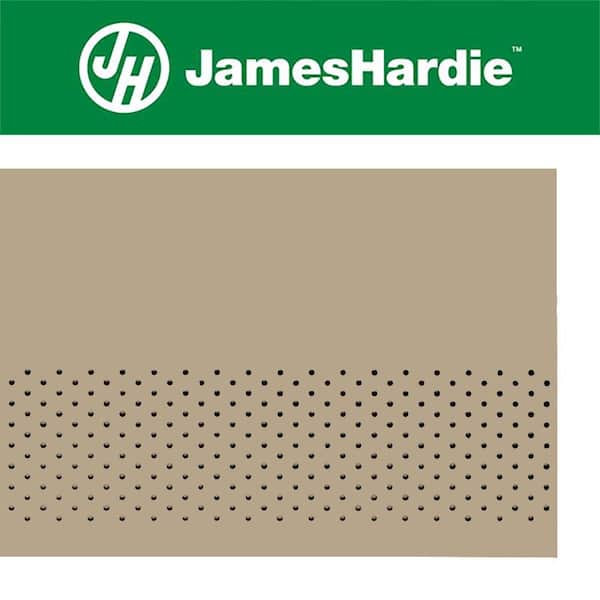 Hardie Soffit HZ10 16 in. x 144 in. Primed Smooth Vented Fiber Cement Soffit Panel