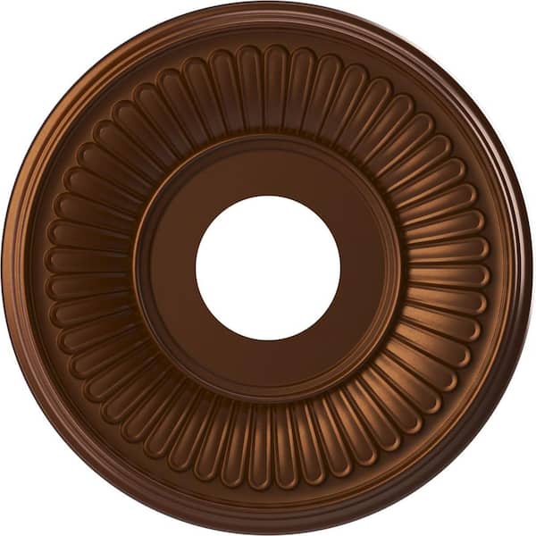 Ekena Millwork 13 in. O.D. x 3-1/2 in. I.D. x 3/4 in. P Berkshire Thermoformed PVC Ceiling Medallion in Metallic Dark Copper