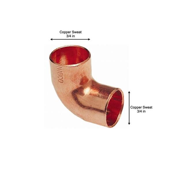 Copper 90 Sweat Elbow 3/4" x 3/4" Plumbing Fitting Everbilt 138672 50 Pk NIB 