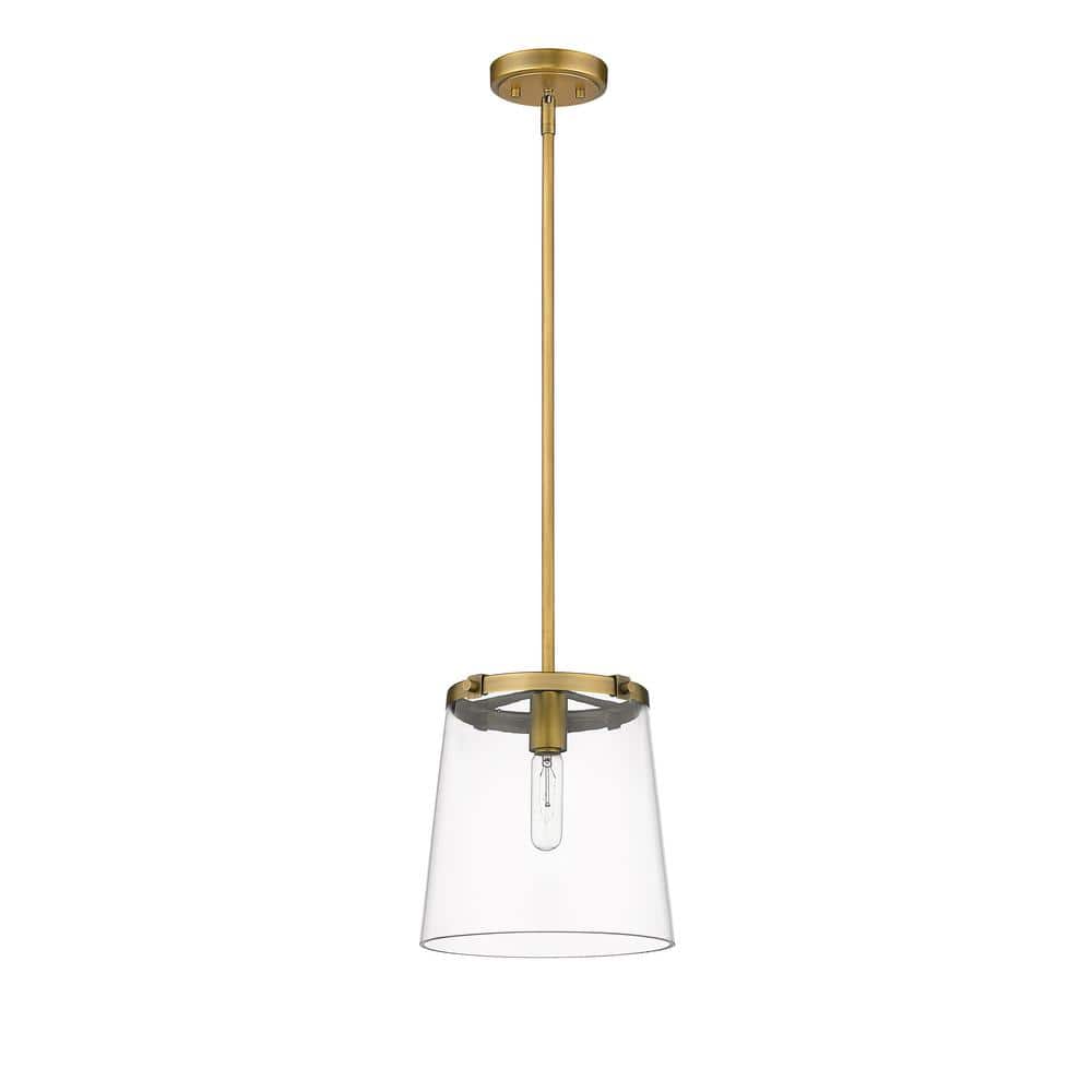 Callista Rubbed Brass 10" Contemporary Pendant Light