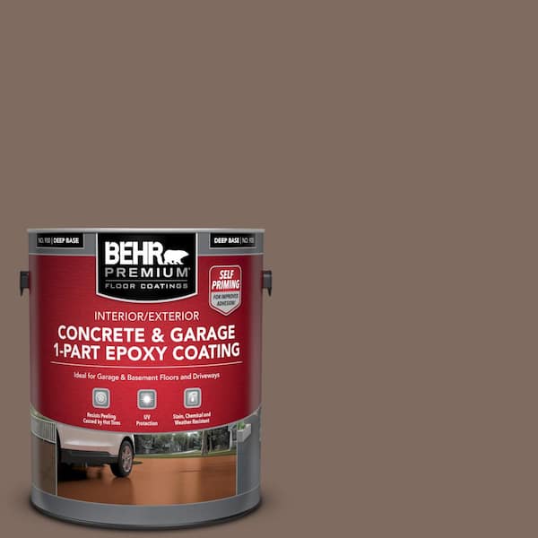 BEHR PREMIUM 1 gal. #N180-6 Derby Self-Priming 1-Part Epoxy Satin Interior/Exterior Concrete and Garage Floor Paint