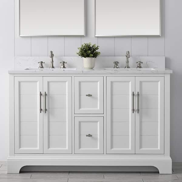 Vanity Art Chambery 54 in. W x 22 in. D x 34.5 in. H Bathroom Vanity in ...