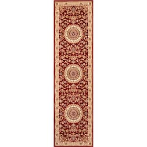 Dulcet Mykonos Red 2 ft. 7 in. x 9 ft. 10 in. Traditional Oriental and Persian Runner Rug