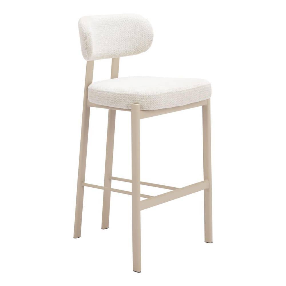 24.1 in. H Light Gray Finish High Back Wood Bar Stool with Faux Leather Square Seat Set of 2 price history on PriceWatchPro