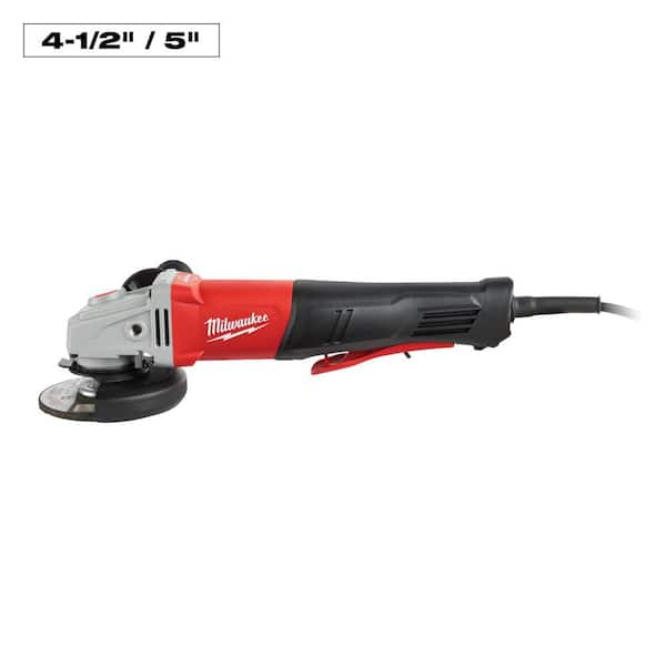 11 Amp Corded 4-1/2 in. or 5 in. Braking Small Angle Grinder Paddle with No-Lock