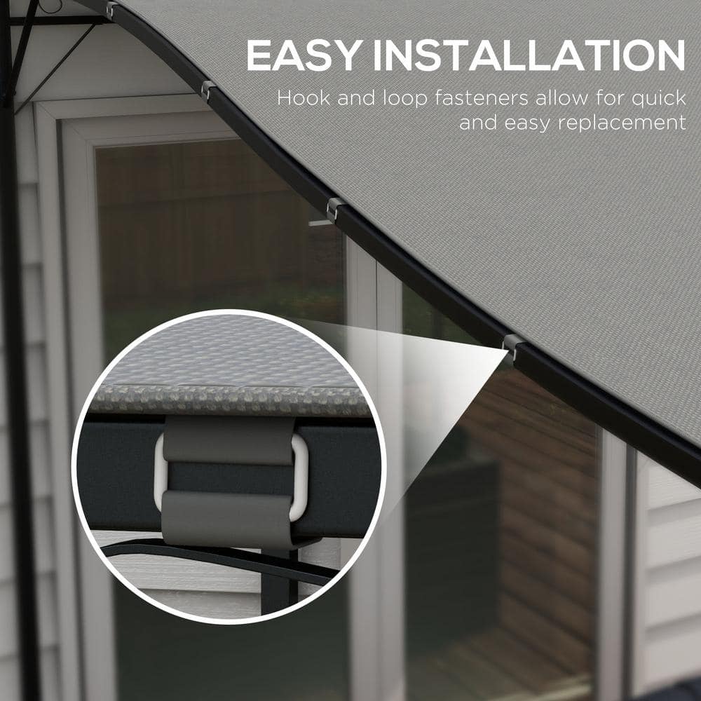 10 ft x 10 ft Dark Gray Polyester Pergola Canopy Replacement