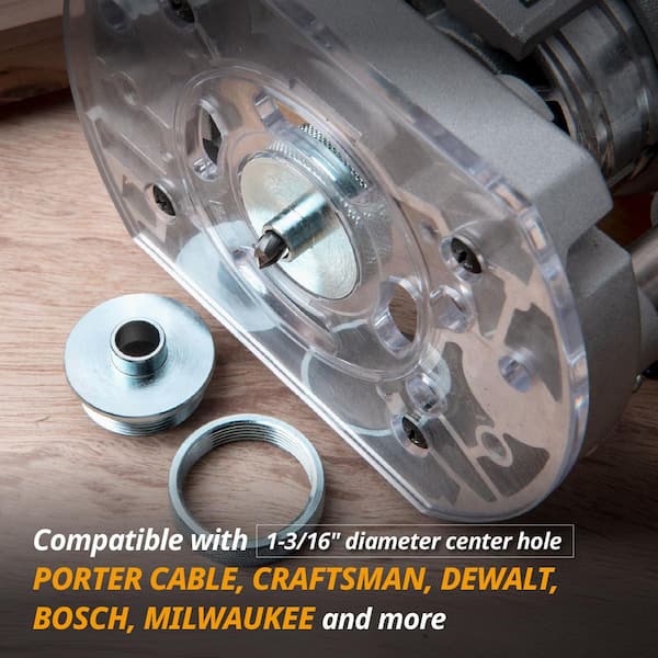 Solid Router Template Bushing Guides and Centering Pin with Cone, 5/16 in. to 1 in. Bushings