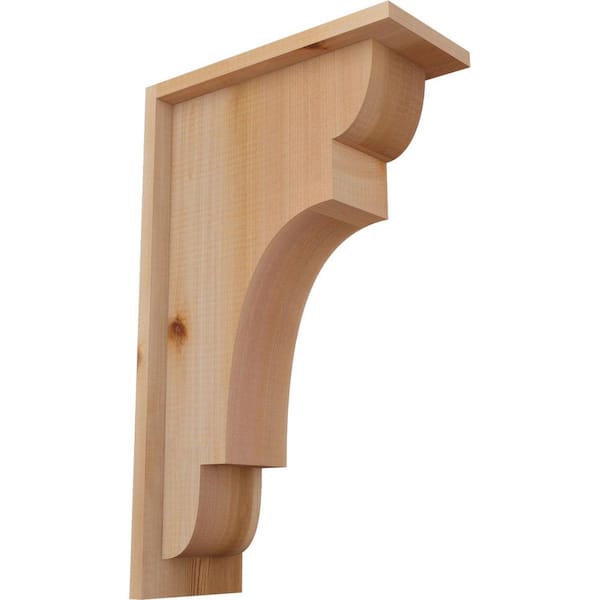 Ekena Millwork 5-1/2 in. x 12 in. x 20 in. Western Red Cedar New Brighton Smooth Corbel with Backplate