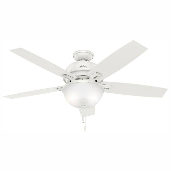 Hunter Donegan 52 in. LED Indoor Fresh White Ceiling Fan with Light Kit