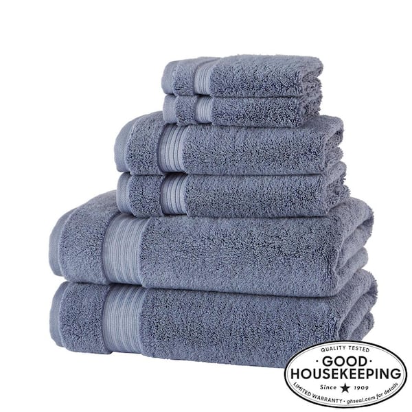 Blue Bathroom Hand Towels for Home Hotel and Spa Luxury Quality Cotton Set of 6 