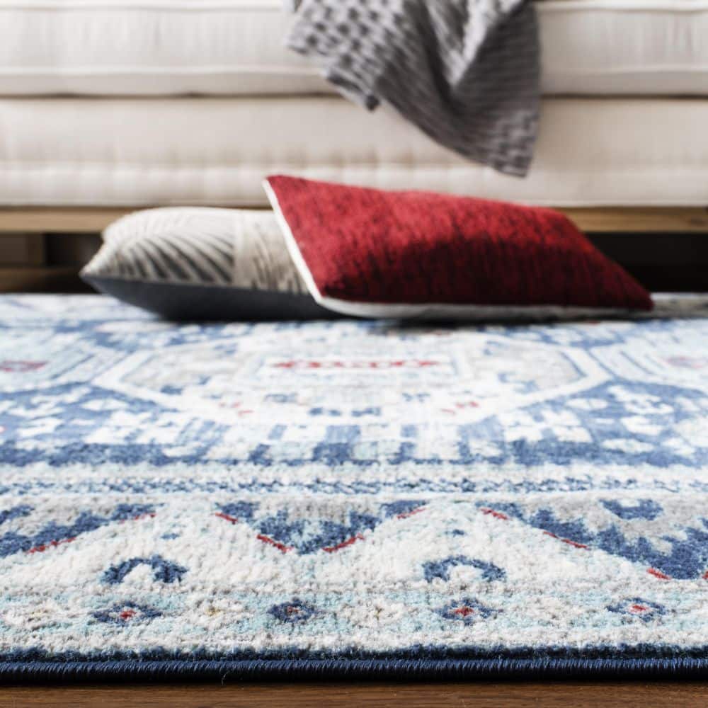 Grand Kazak Red Square 72" x 48" Synthetic Easy-Care Rug
