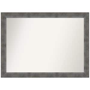 Forged Pewter 42 in. W x 31 in. H Rectangle Non-Beveled Wood Framed Wall Mirror in Silver