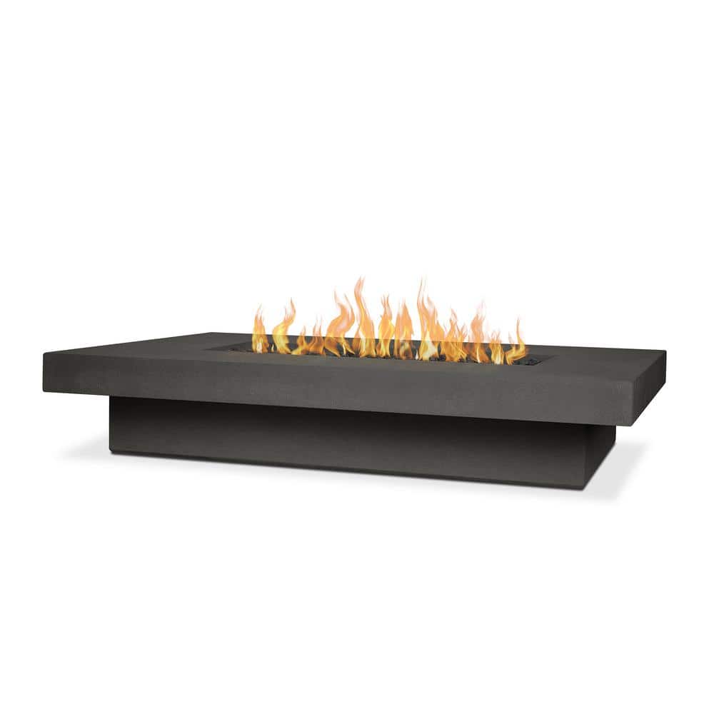 Carbon Gray 72" Rectangular Concrete Gas Fire Pit Table