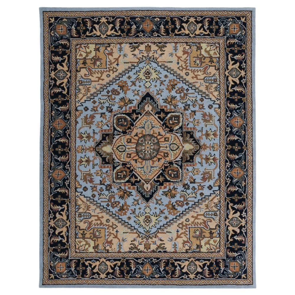 SAFAVIEH Heritage HG625M Handmade Blue / Light Brown Rug 8ft x 10ft 