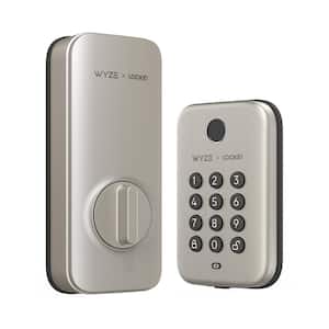 Satin Nickel Smart Lock, Fingerprint Keyless Entry, Bluetooth Deadbolt Replacement, App Monitoring and Scheduled Access