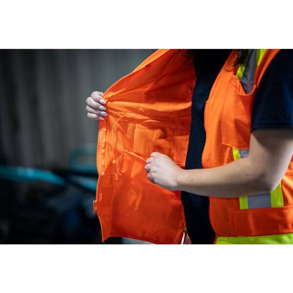 PIP Women's Large Hi Vis Orange 2-Tone ANSI Type R Class 2