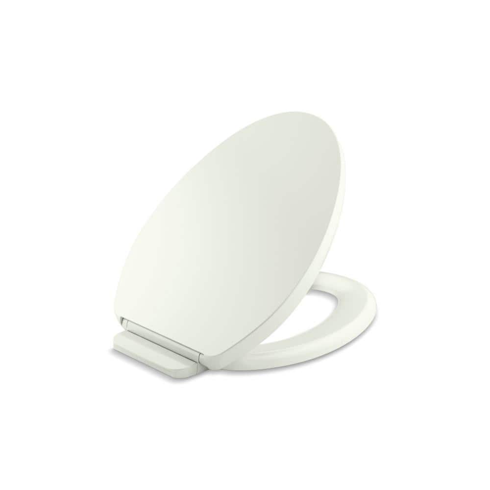 KOHLER Impro ReadyLatch QuietClose Elongated Front Toilet Seat in Dune 26801NY The Home Depot