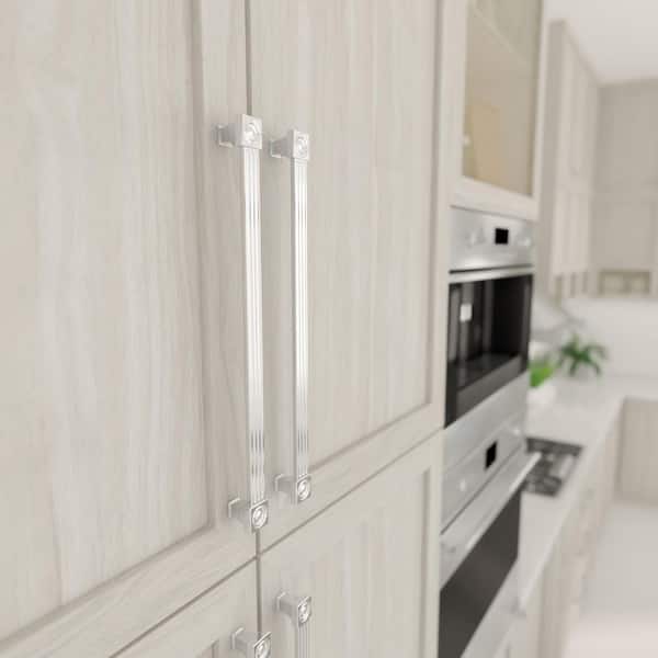 Verona Collection 12-5/8 in. (320 mm) Vintage Chrome Rectangular Cabinet Bar Pull