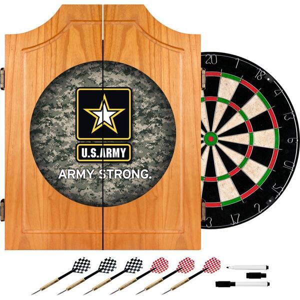 Trademark Wood Finish Dart Cabinet Set - U.S. Army Digital Camo