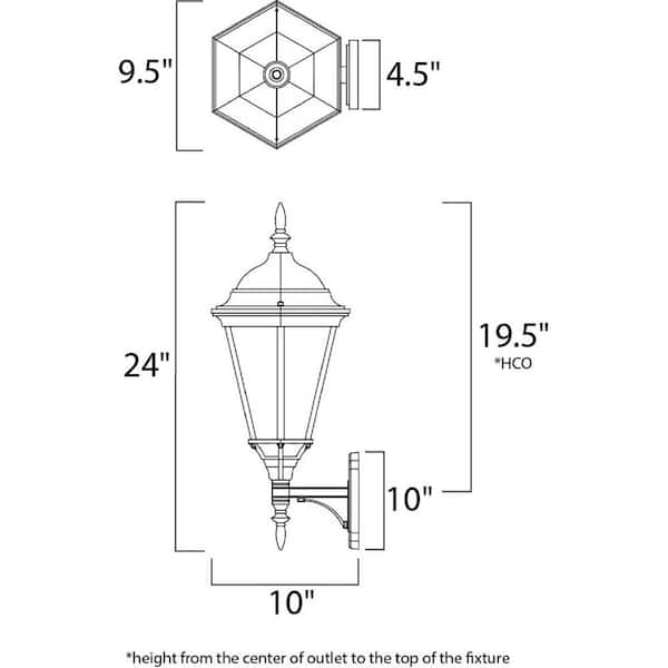 Westlake 9.5 in. W 1-Light Black Outdoor Wall Lantern Sconce