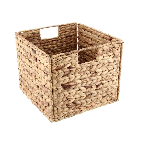 Household Essentials 13 In D X 11 In H X 13 In W Brown Wicker Cube Storage Bin Ml 6966n The Home Depot