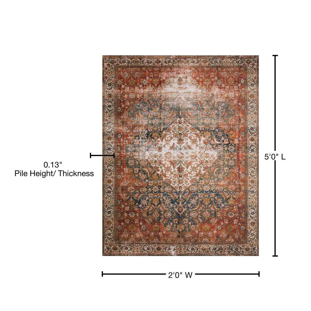 Layla Ocean Multicolor Synthetic Rectangular Accent Rug