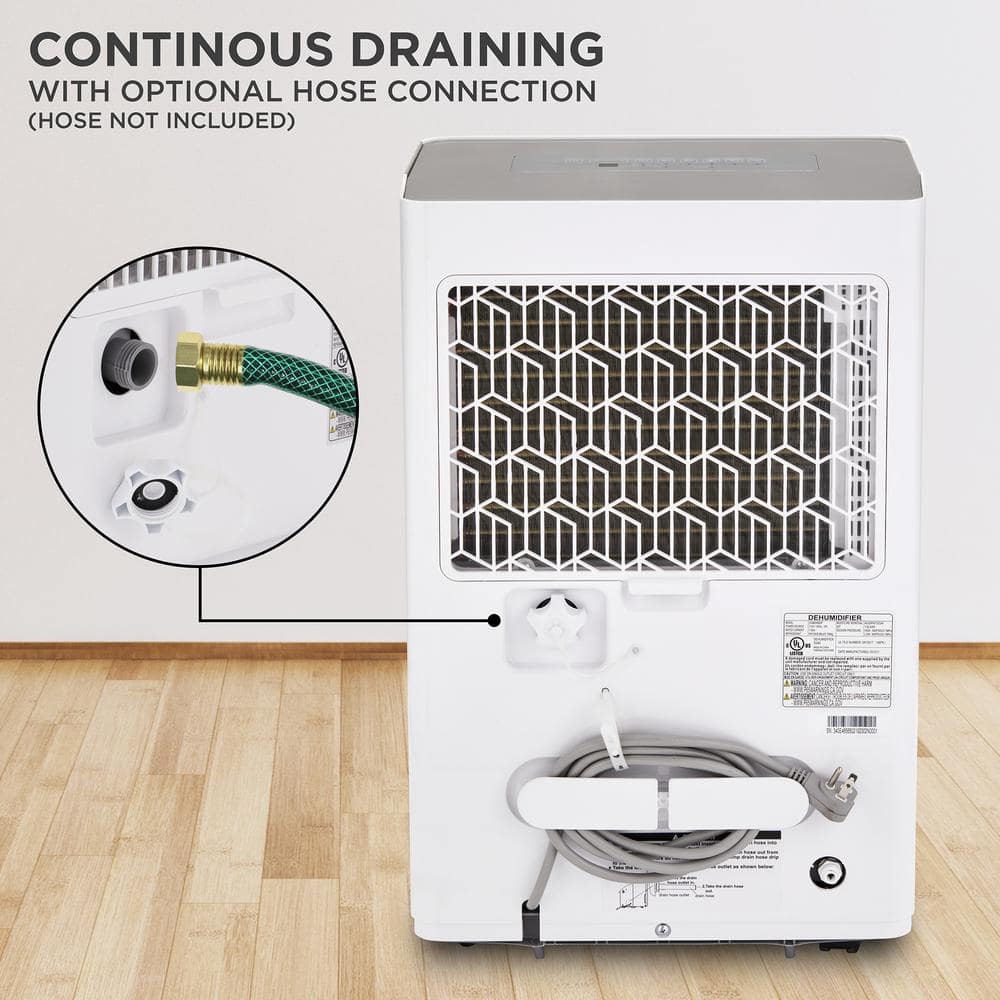 Ivation 4,500 Sq. Ft White Energy Star Dehumidifier with Pump